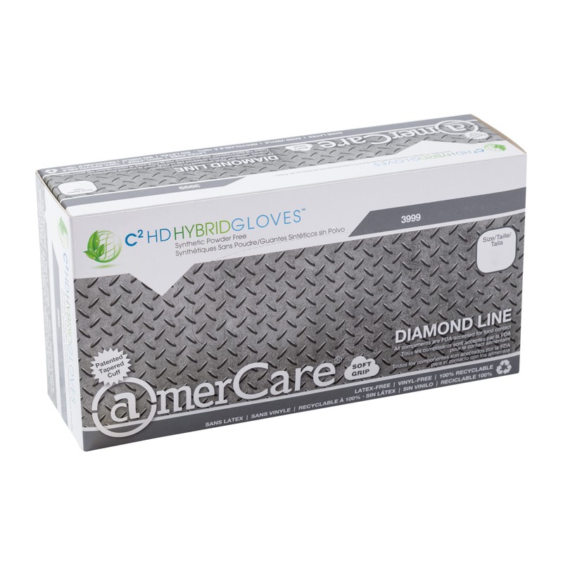 AmerCare Medium Powder-Free Hybrid HD Hybrid Gloves, Case of 1000