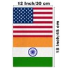 India USA Friendship Garden Flag12x18 in Burlap Indians America US