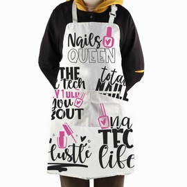 WCGXKO Nail Tech Gift For Women Nail Technician Apron Nails Queen Apron Manicurist Graduation Gift Nail Boss Gift (Nails Queen Apron)