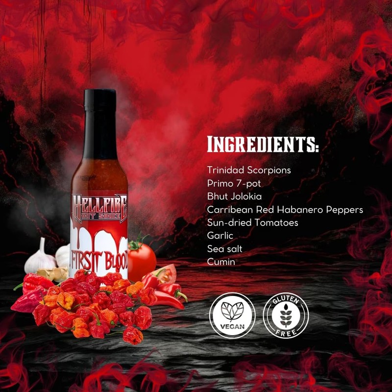 Hellfire Hot Sauce First Blood - Natural Gourmet Hot Sauce