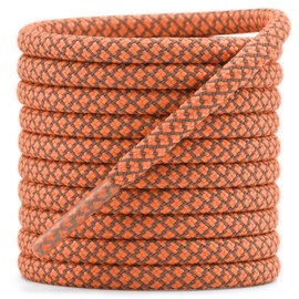 DELELE 2 Pairs 4/25" Thick Round Reflective Shoe Laces Yellow Orange Safety Highlight Rope 55 inches