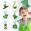 Mega-L St Patricks Day Necklaces, 18Pcs Green Gold Clover Beads