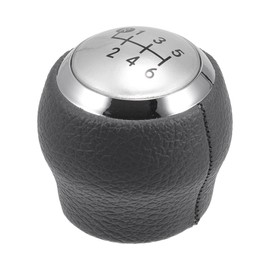 Partuto 6 Speed Manual Gear Shift Knob - Car Shift Lever Knob - for Toyota Corolla Auris Yaris RAV4 2007-2013 Faux Leather Gray Silver Tone - 1 Pc