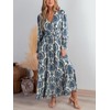 CUPSHE Maxi Dresses for Women V Neck Ruffled Long Sleeve