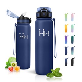 Borraccia 1L, Borraccia Termica con Cannuccia, Senza BPA, a Prova di Perdite, Riutilizzabile, Bottiglia Acqua in Acciaio Inox, per Outdoor, Yoga, Viaggi, Palestra