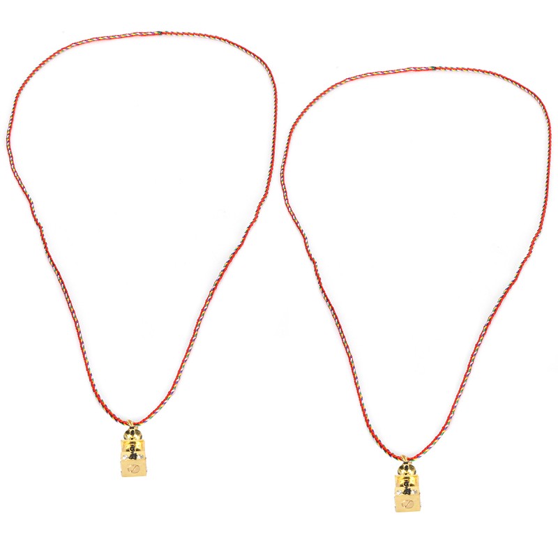 2Pcs Buddhist Pendant Vairocana Stupa Shaped Buddhism Necklace Clothing Bag