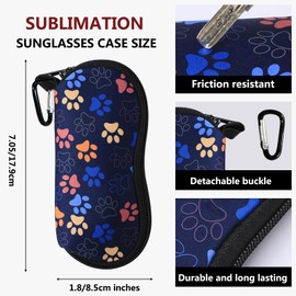 6 Pcs Sunglasses Case Blanks Set, Neoprene Sunglass Case for Sublimation Blanks Sunglasses Travel Case, Soft With Mountain Buckle - Heat Transfer Printing Dye