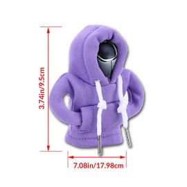 Couslcd Car Gear Shift Cover, Fashionable Hoodie Gear Shift Knob Cover, Mini Hoodie for Auto Shifter, Auto Interior Cute Gadgets, Universal Car Decoration Accessories (Purple)