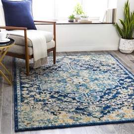 Artistic Weavers Odelia Area Rug, 6'7" x 9', Navy/Sky Blue