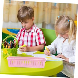 NUOBESTY 12piezas Organizador de Lápices para Aula Contenedor de Plástico Unidades Bandeja de Almacenamiento para Crayones de Escritorio Cestas para Portalápices para Estudiantes
