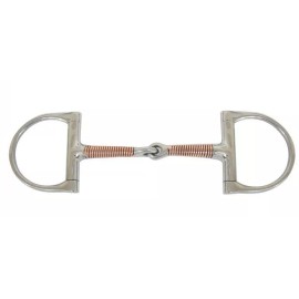 AJ Tack Copper Wire Wrapped Dee Ring Bit