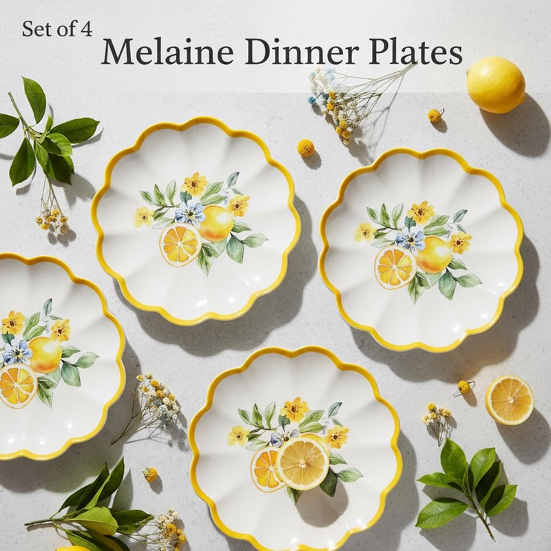 molidiki Unbreakable Melamine Plates Set of 8, 4 Large 11"