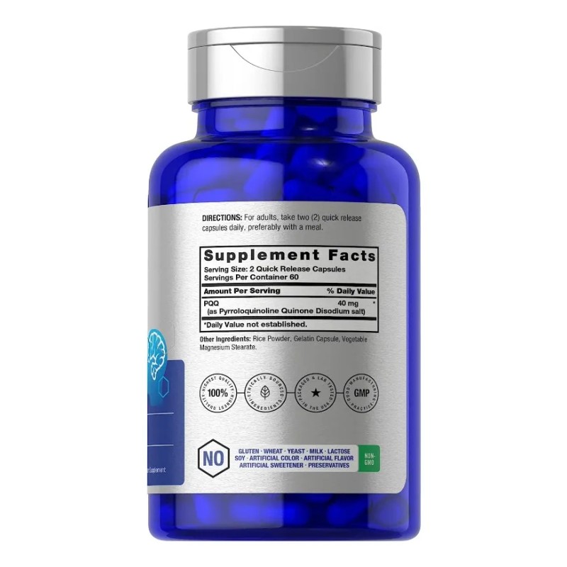 Pqq 40mg Cerebro Y Corazón Fuertes (120 Caps) Americano Sabor