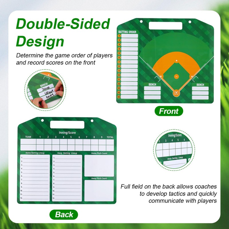 Magnetic Baseball Lineup Board, Baseball Clipboard Lineup Cards for Dugout,