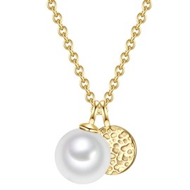 Valero Pearls Women's Necklace 925 Sterling Silver with Freshwater Cultured Pearl Approx. 7.0-8.0 mm, Freshwater cultured pearl