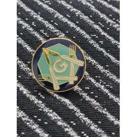Freemason Square & Compass Forks & Knives Degree Masonic Mason Lapel Pin 1 5/8"