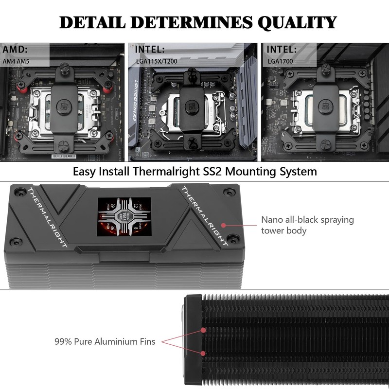 Thermalrlght Assassin Spirit 120 Vision ARGB Black CPU Air Cooler,