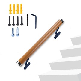 Dakzhou 1.6Ft Non-Slip Resin Handrail for Stairs,Wall Mounted Safety Grab Bar Indoor/Outdoor with Sturdy Metal Barckets, Safety Grab Bars for Handicap, Seniors (1.97" Round)