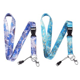 Dealikee Van Gogh Almond Blossoms Premium Lanyard 2 Pack, Detachable Neck Strap with Snap Buckle and Metal Clasp