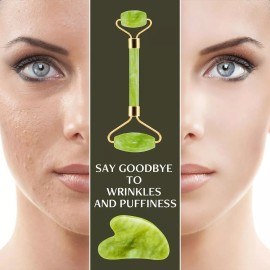Disemot Rodillo De Jade Y Herramientas Faciales Gua Sha Momento De Aplicación Día/noche Tipo De Piel Todo Tipo De Piel