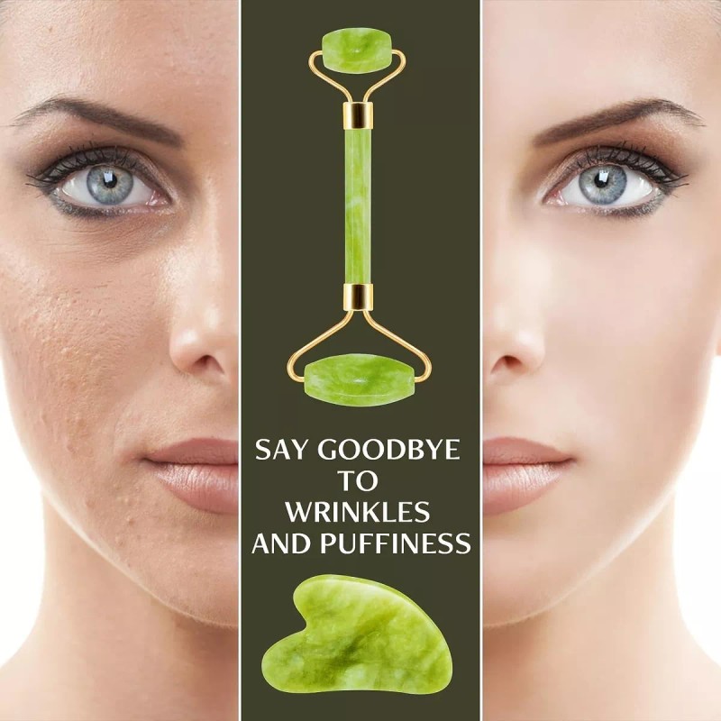 Disemot Rodillo De Jade Y Herramientas Faciales Gua Sha Momento
