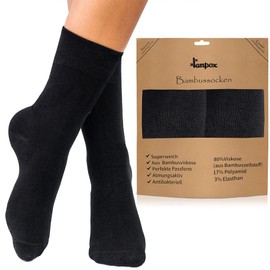 lampox Bamboo Socks for Men and Women (Set of 6) - Super Soft and Breathable, Against Sweating, black