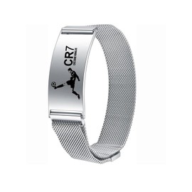 GAUEIOUR CR7 Bracelet,Sports Football Size 7 Boys' Bracelet,Football Fan Commemorative Bracelet, Stainless Steel Magnetic Adjustable Length Strap Bracelet