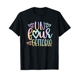 un Four gettable Shirt | Tie Dye 4 year old little girls Kid T-Shirt