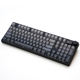 NJ98 Wireless Custom Mechanical Keyboard with Screen Knob 96% Hot Swappable RGB Keyboard Mac Windows (Dark, Steel Plate - Box Taro Ice Cream Pro)