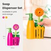 Vigar Flower Power Kitchen Soap Dispenser Set, Dish Soap Dispenser