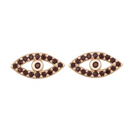 Evil Eye Stud Earring for Women, Hypoallergenic Silver and Rose Gold Stud Earrings with Cubic Zircon Crystal Jewelry Gift for Mom, Friends
