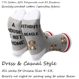 Beagle Owner Gifts A House Is Not A Home Without A Beagle Socks Dog Lover Gifts for Women Men Beagle Mom Dad Pet Owner Rescue Gifts