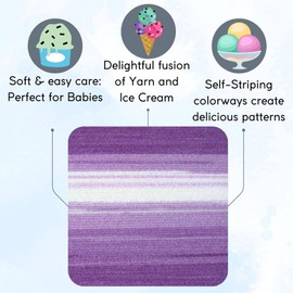 Lion Brand Ice Cream Grape 923-210 (3-Skeins - Same Dye Lot) Baby Sport #2 Acrylic Yarn for Crocheting and Knitting with Project Bag