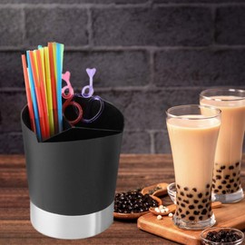 Straw Holder for Countertop, Bar Desktop Drinking Straw Holder Organizer Spoons Forks Chopsticks Storage Box Organizer for Milk Tea Shop