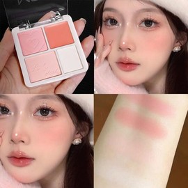 컬러 핑크 피치 블러쉬 파우더 팔레트 블러셔 틴트 루즈 메이크업 확장 매트 하이라이터 페이스 Color Pink Peach Blush Powder Palette Blusher Tint Loose Makeup Expand Matte Highlighter Face [02]