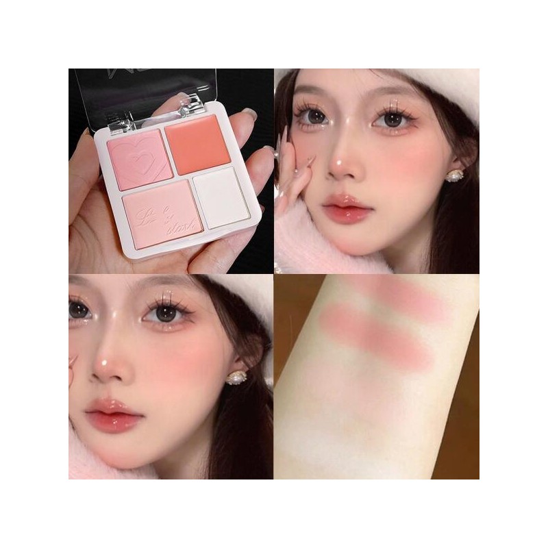 컬러 핑크 피치 블러쉬 파우더 팔레트 블러셔 틴트 루즈 메이크업
