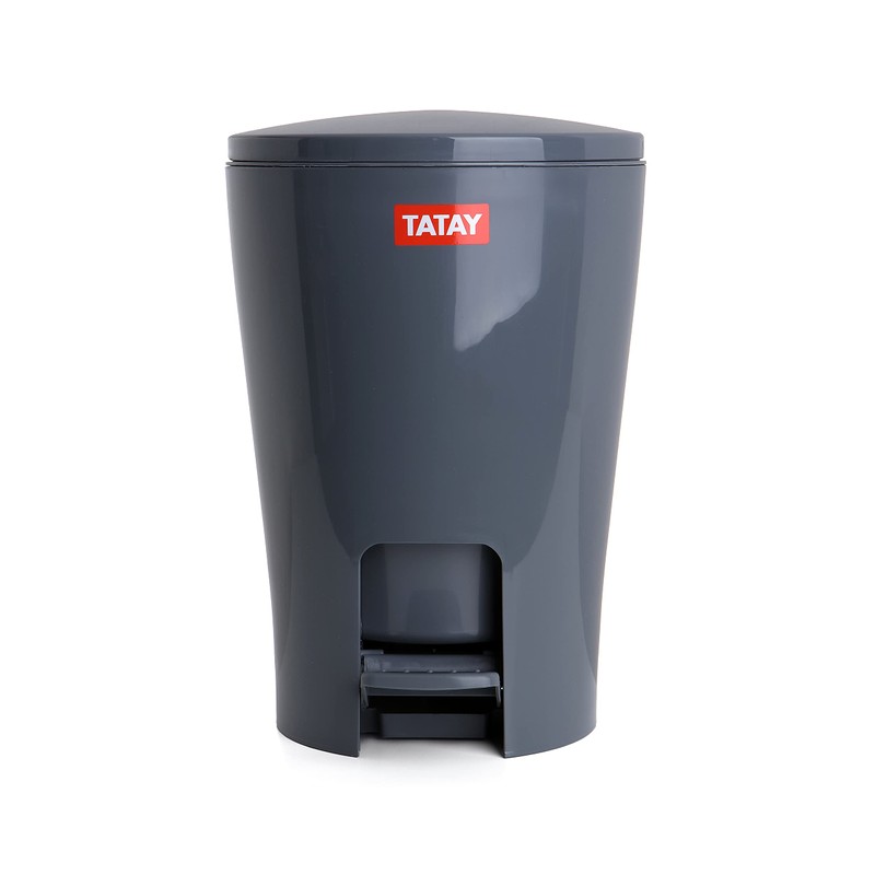 Tatay Diabolo Bathroom Bin, Polypropylene, Grey, One Size