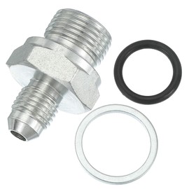 PATIKIL Hex Reducing Nipple Connectors Pipe Adapter 7/16" Male 37° Flare JIC x 3/8" BSPT Male, Pipe Fitting Reducer Nipple Adapter Plated Steel Hydraulic Fitting