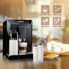 Aihomego Filtro Macchina da Caffè per Filtro DLSC002 con Addolcitore a Carboni Attivi, Filtro Acqua Compatibile con ECAM, Esam, ETAM, BCO, EC. (Confezione da 2) (HMG002)