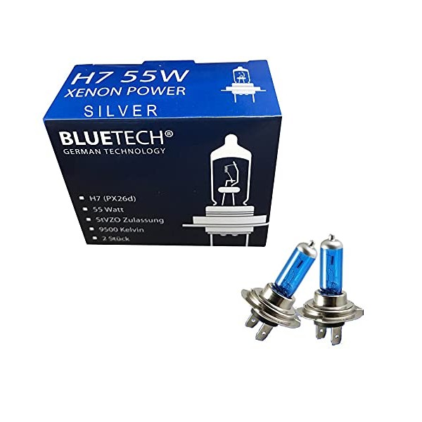 BLUETECH® 2x Silver Edition H7 55 W 9500 K Xenon