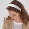 Semato White Headband 1 Inch PU Leather Headband for Women