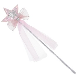 KOMBIUDA 1pc Pink Fairy Wand Birthday Party Prop Star Design for Dress Up Festivals and Outdoor Events
