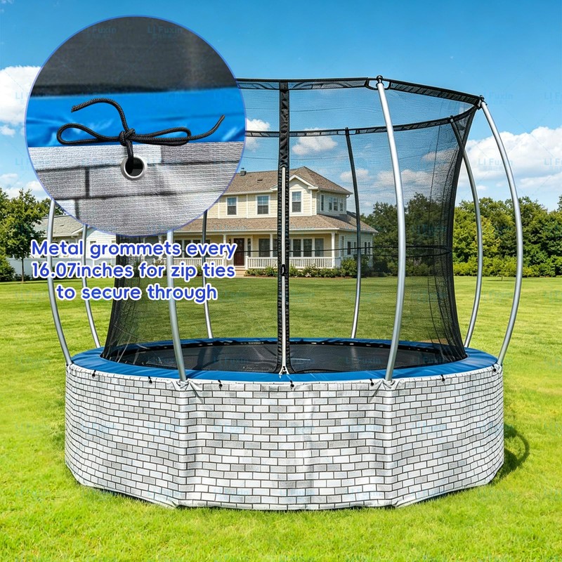 Trampoline Skirt,Suitable for 12ft and Larger Trampolines,Weather Resistant and Durable,Tool-Free