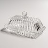 Clear Glass Butter Dish with Lid, Covered Butter Stick Holder