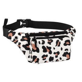 HAWEE Sports Bum Bag Unisex Lightweight Belt Bag Waist Bag Multicoloured with Adjustable Belt and Headphone Jack for Women Men Outdoor Travel Hiking Jogging Cycling Running, Leopard pattern