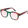 Medspex Pink FL41 Reading Glasses +3.50 Green Purple Stripe Fluorescent