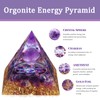 Energy Orgone Pyramid Amethyst Peridot Healing Natural Crystal Reiki Chakra