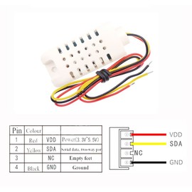 FBHDZVV 2Pcs Digital Temperature and Humidity Sensor DHT22 AM2302, Temperature Humidity Monitor Sensor Module Temp with Wire Compatible with Electronic Practice DIY