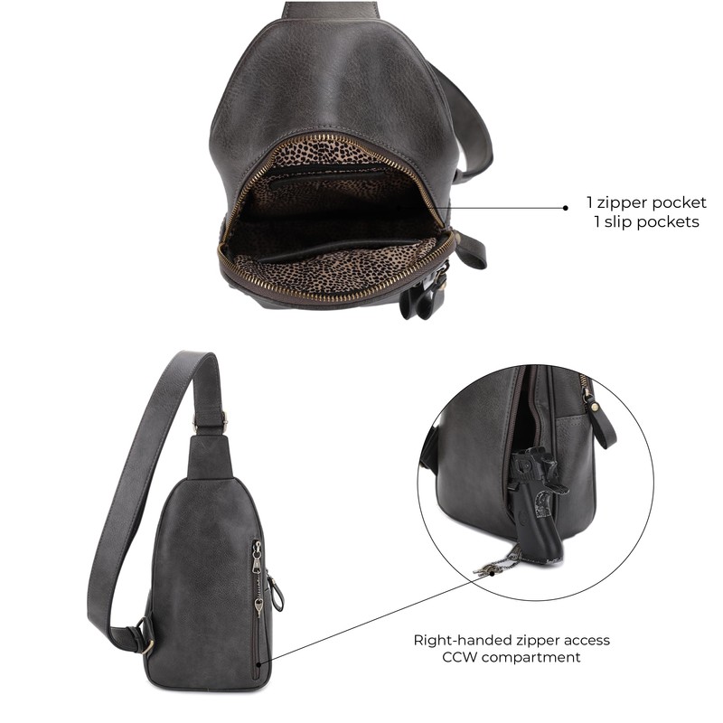 JESSIE & JAMES Jeannie Unisex Multi-Pocket Concealed Carry Sling Bag