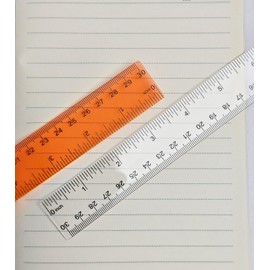 Transparent Plastic Rulers for Students, 12 Inch with Centimeters and Millimeters Scale, Assorted Colors, 8 Pack